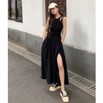 質感吊帶收腰連身裙
