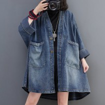 落肩大口袋牛仔外套 