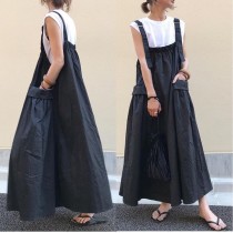 減齡吊帶工裝裙