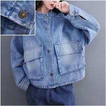 小立領牛仔外套