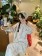 甜美彩色波點長上衣+白緹花長褲 套裝