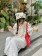 甜美彩色波點長上衣+白緹花長褲 套裝